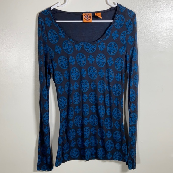 Tory Burch Classic Logo Long Sleeve Tee - Picture 1 of 5